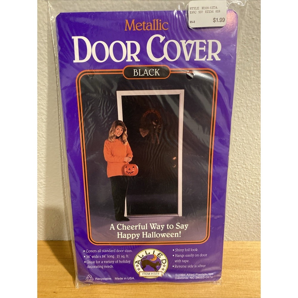 Vintage 1994 Allied Plastics HALLOWEEN Metallic Door Cover 36" x 84" New